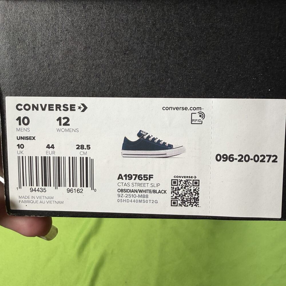 Converse CTAS Street Slip Sneakers Size 12 W 10 M Obsidian/White/Black NIB - Picture 5 of 5